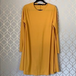 Mustard yellow ribbed dress